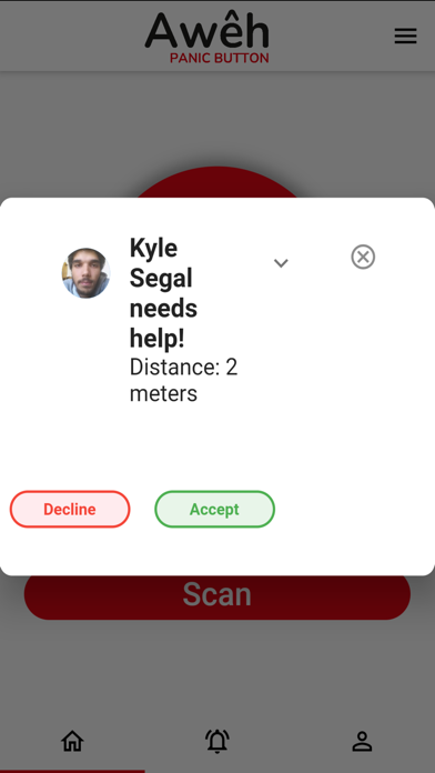 Awêh Panic Button Screenshot