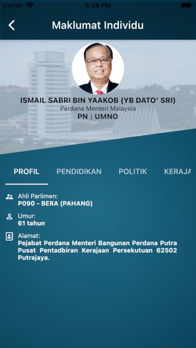 Kabinet Malaysia Screenshot