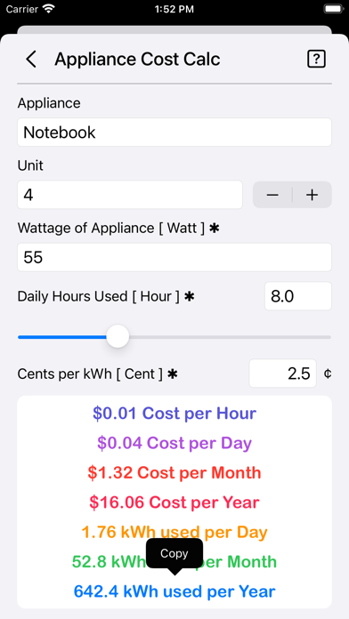 Appliance Cost Calculator Plusのおすすめ画像10