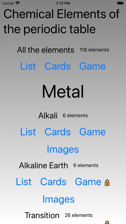 Chemical elements - Table
