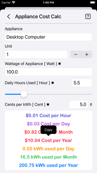 Appliance Cost Calculator Plusのおすすめ画像6