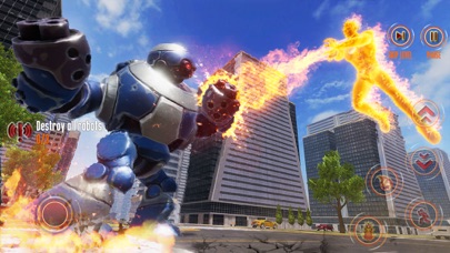 Flying Fire Captain Hero Game Screenshot on iOS