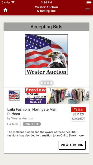 Wester Auction & Realty Screenshot