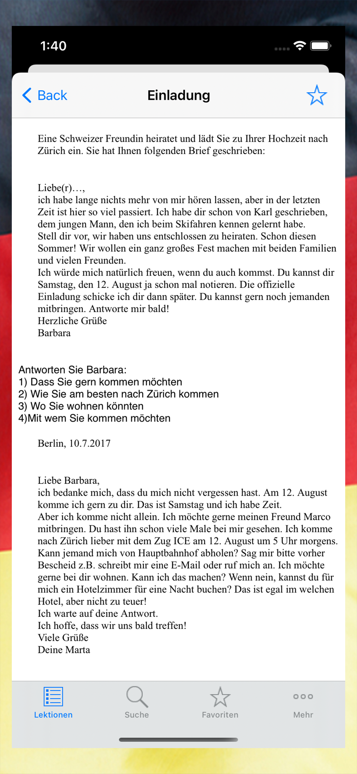 Schreiben b1 - b2