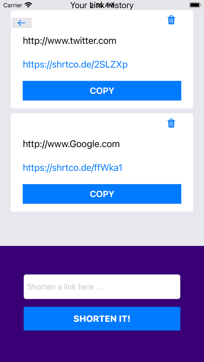 Url Shortener by Shorty
