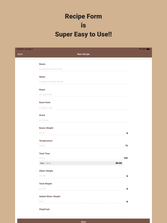 Coffee Recipe Notes - Kopi