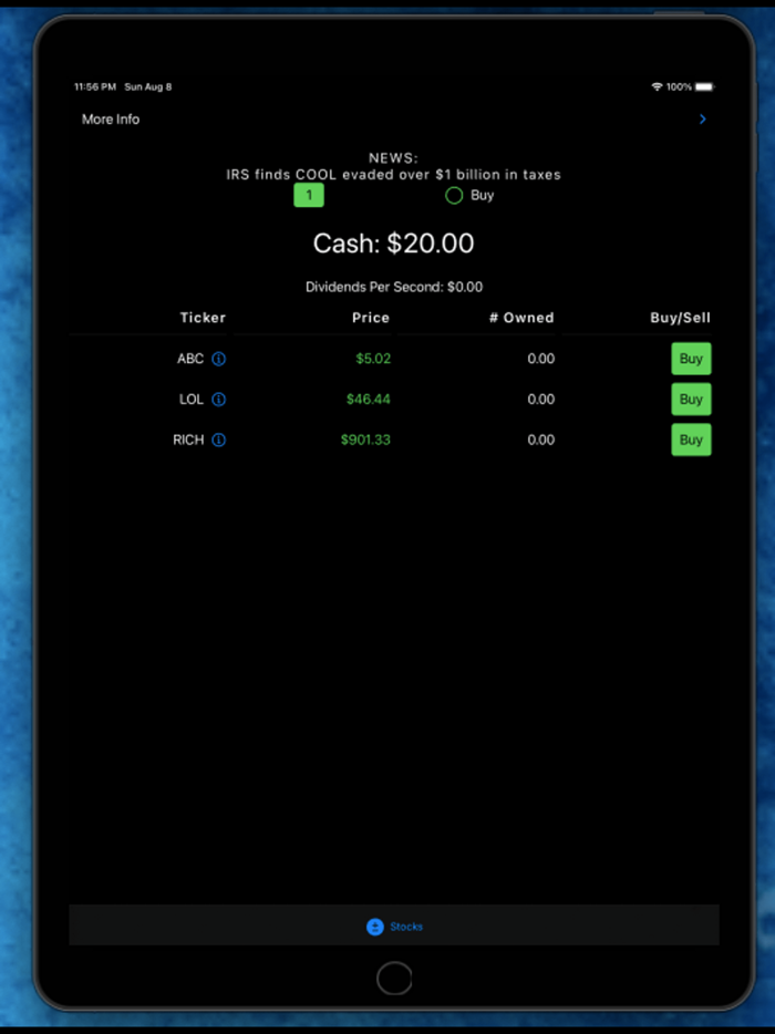 Idle Stock Market Simulator