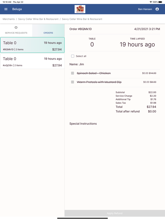 Beluga Kitchen iPad screenshot 1 - Food & Drink app