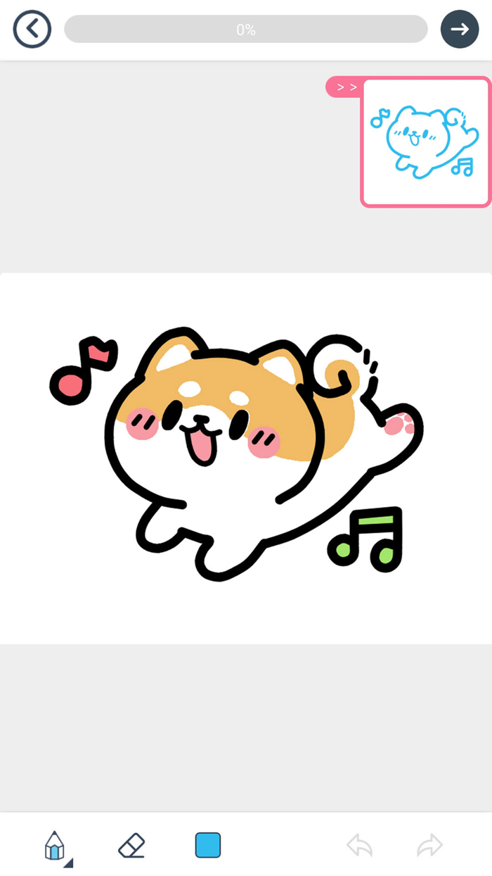 漫芽糖简笔画-二次元绘画填色涂鸦