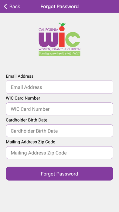 California WIC App Screenshot