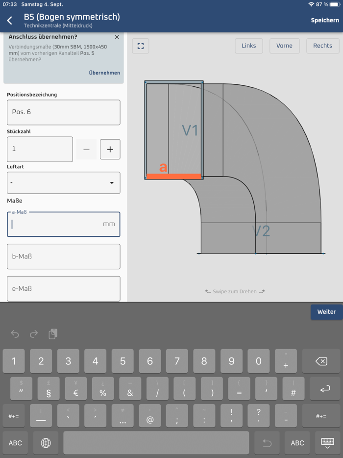 Digitales Lüftungsaufmaß