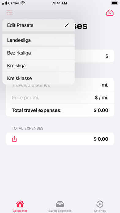 Referee Expenses Screenshot