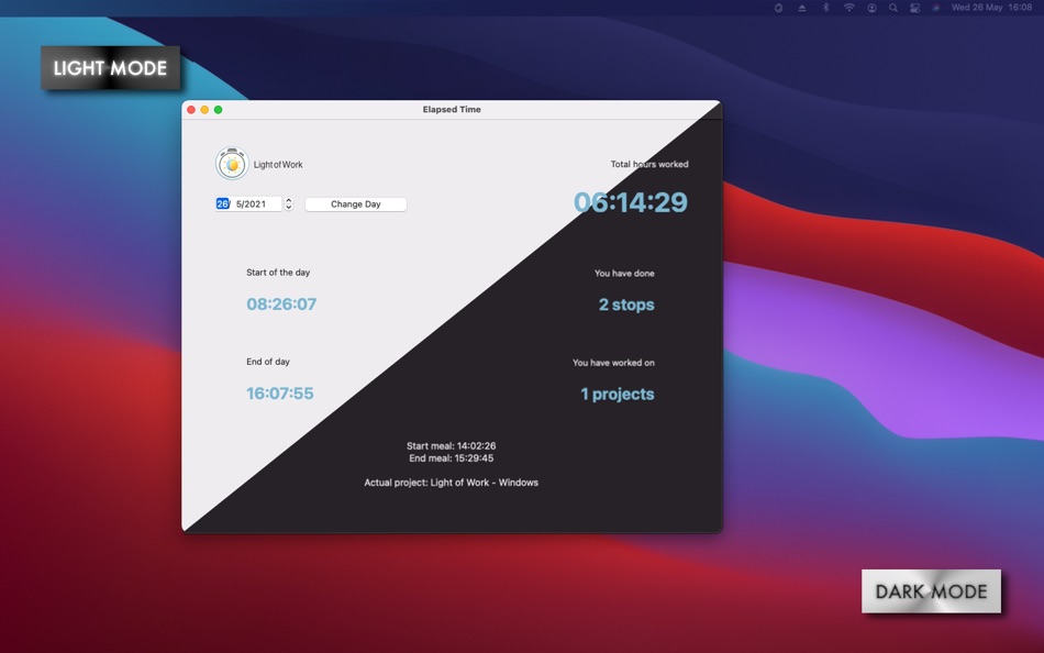 #1. Light of Work Time Control (macOS) 由: ABSER TECHNOLOGIES S.L.