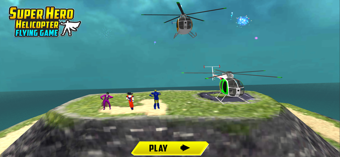 Flying Superhero Helicopter 3D