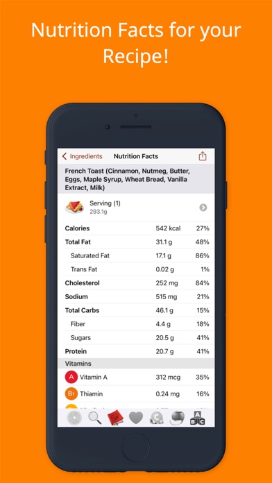 Nutrients - Nutrition Facts Screenshot