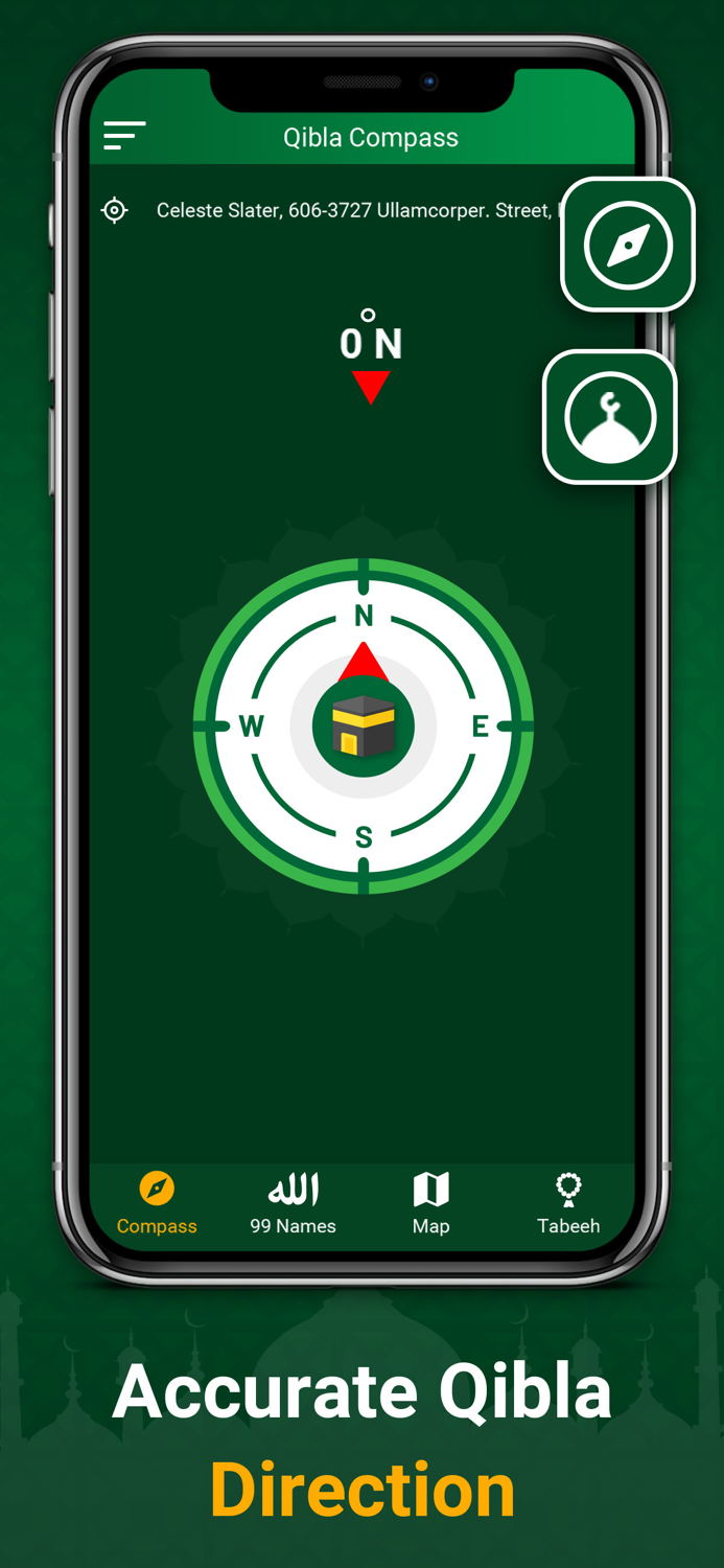 Qibla Compass Direction