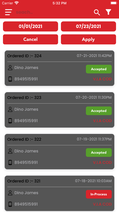Liquor Delivery Manager Screenshot