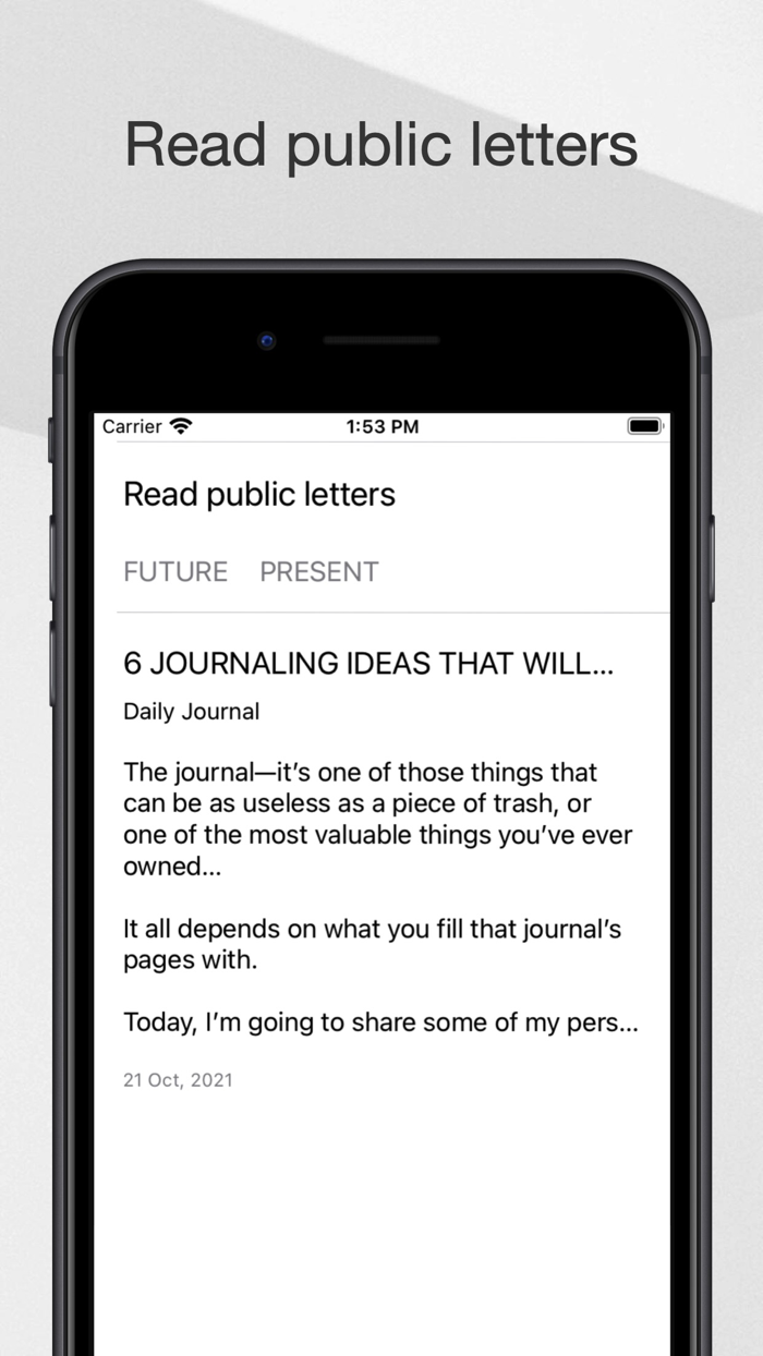 Write letter to future myself