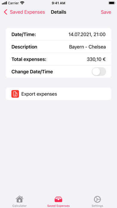 Referee Expenses Screenshot