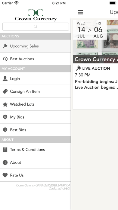 Crown Currency Auctions Screenshot