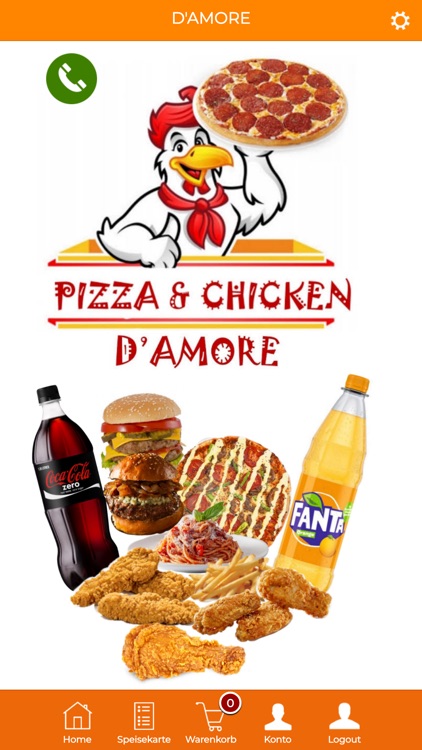 pizza and chicken d'amore