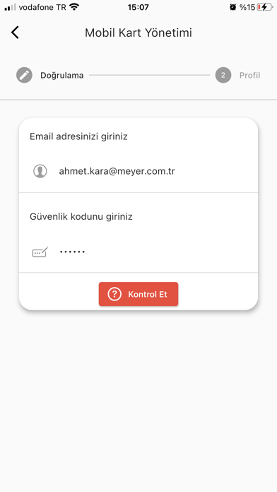 Meyer MeCard Screenshot