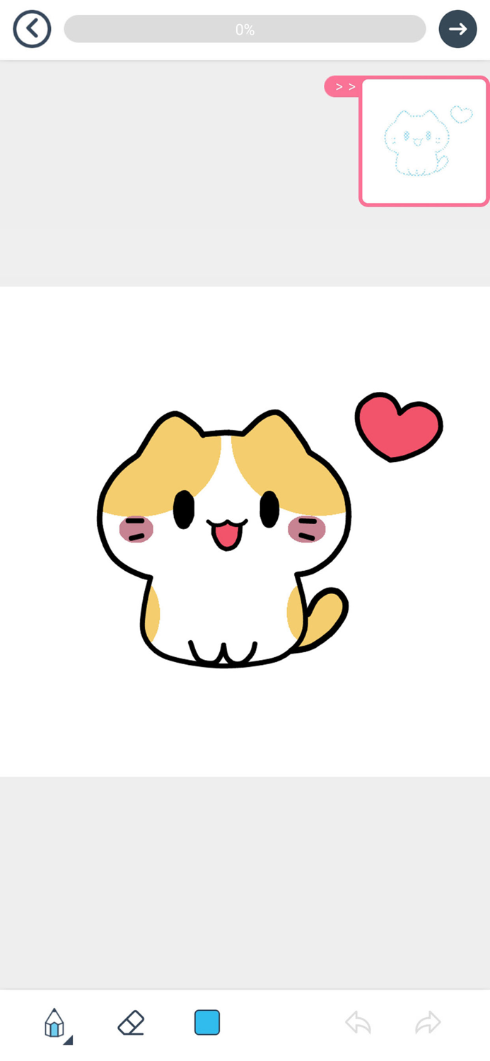 漫芽糖简笔画-二次元绘画填色涂鸦