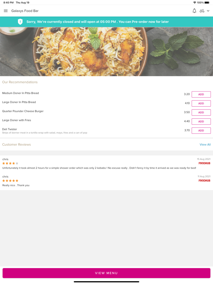 Galaxys Food Bar Hoyland