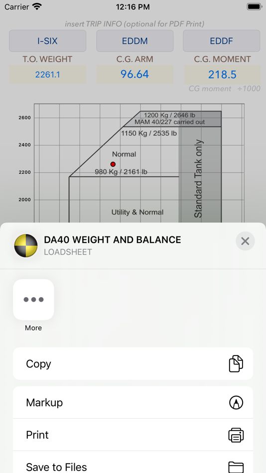 #4. DA40 M&B mobile (iOS) 由: Pedro Isidoro