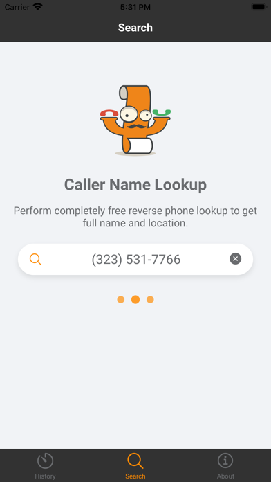 Caller Name Lookup Screenshot
