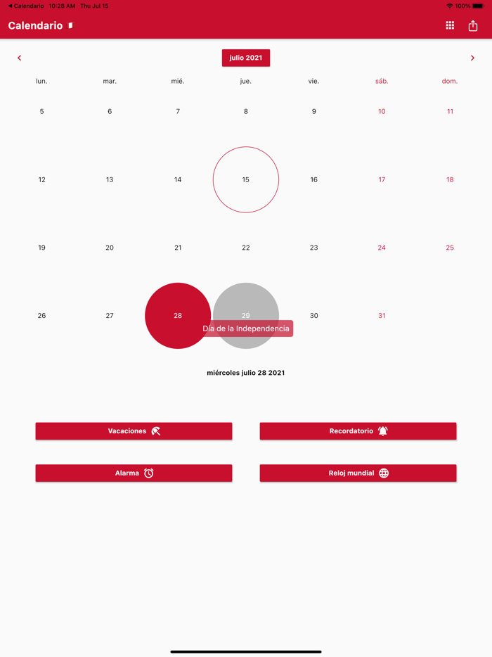 Calendario Peru 2023