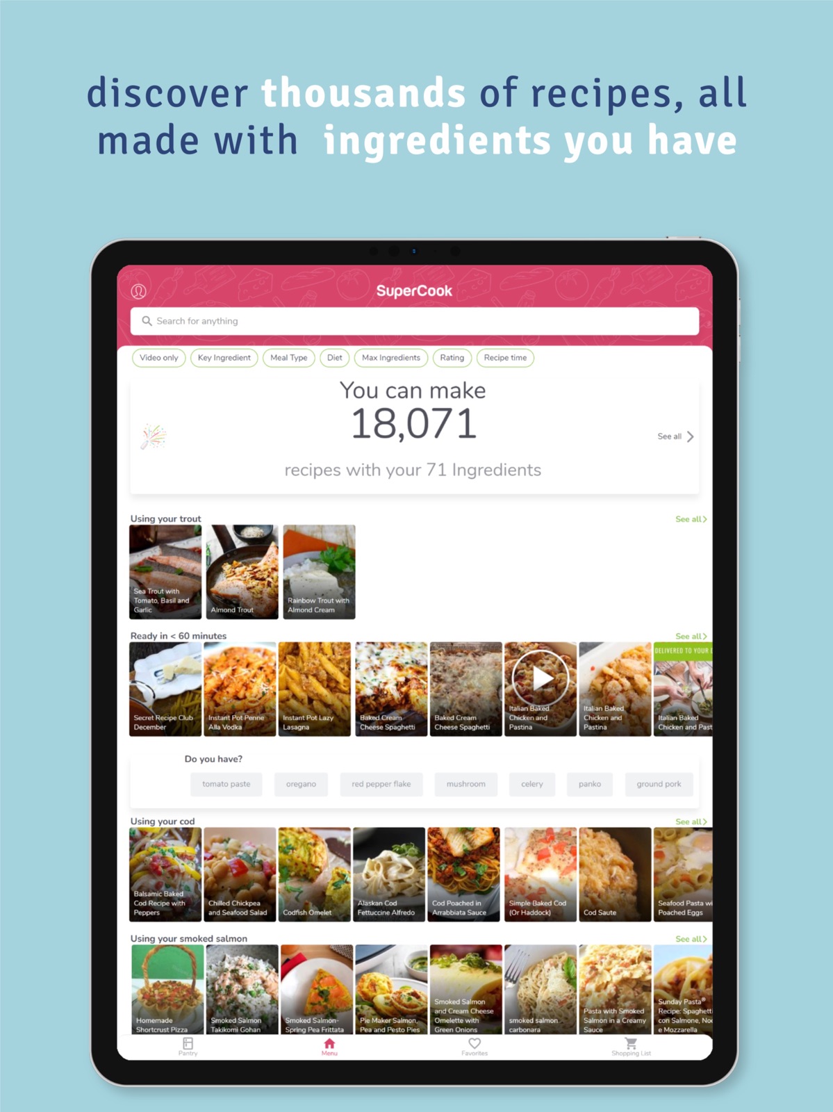 SuperCook Recipe By Ingredient ipad screenshot 3