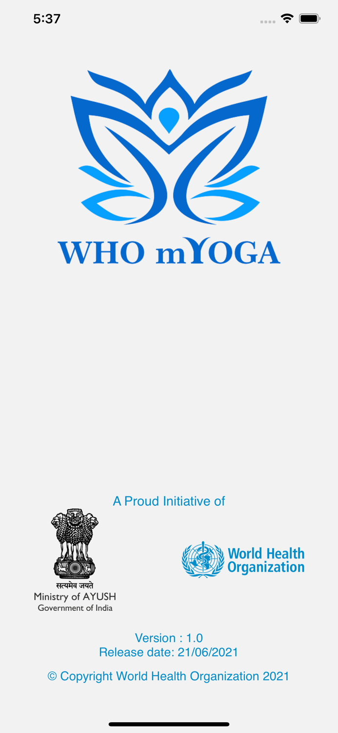 WHO mYoga App
