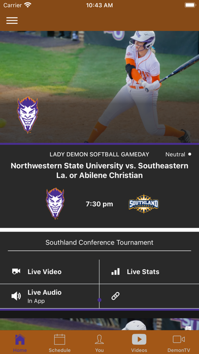 Northwestern State Athletics Screenshot