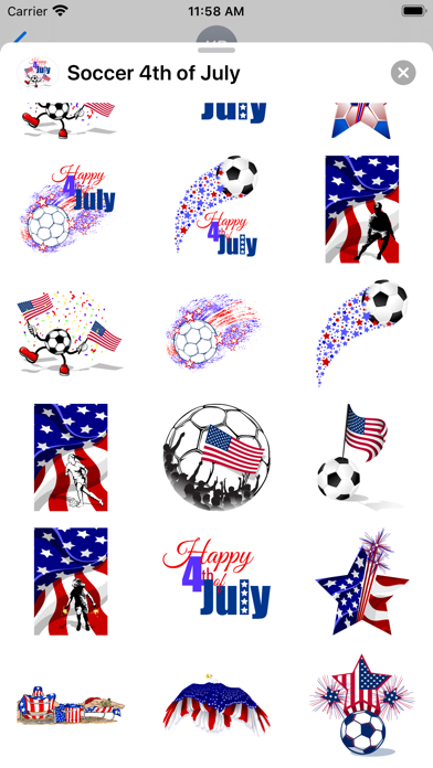 Screenshot #2 pour Soccer 4th of July Stickers