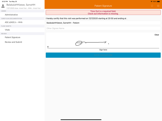 MatrixCare Aide iPad screenshot