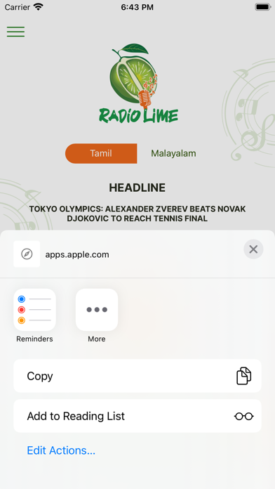 Radio Lime Screenshot