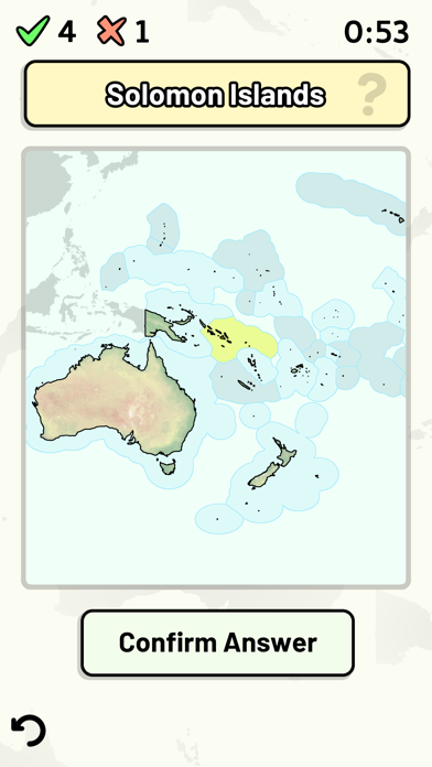 Countries of Oceania Quiz Screenshot