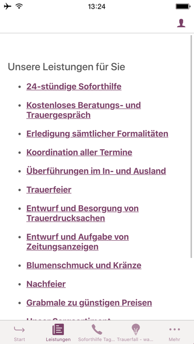 Bestattungen Karl Schumacher Screenshot