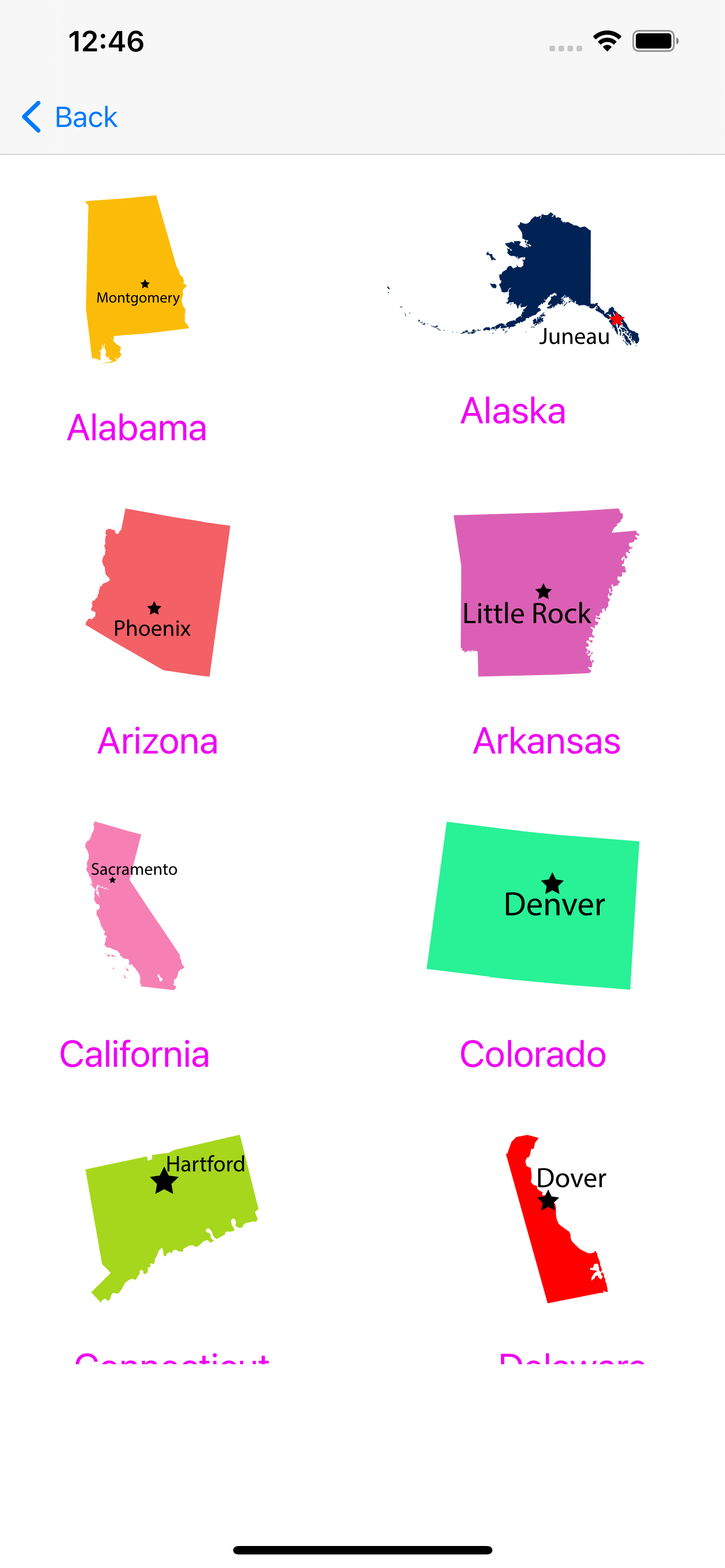 US States, Maps, Capitals Quiz