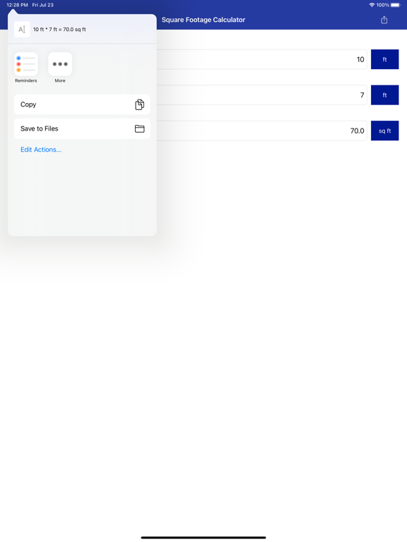 Screenshot #5 pour Square Footage Calculator