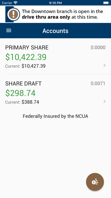 TrueCore FCU Mobile Banking Screenshot