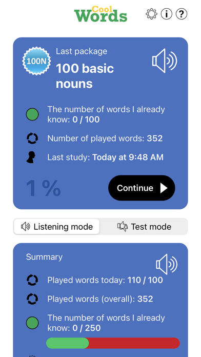 Russian Vocabulary Screenshot