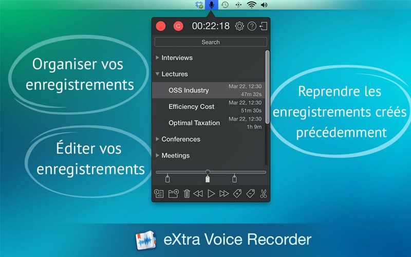 Screenshot #1 pour eXtra Voice Recorder