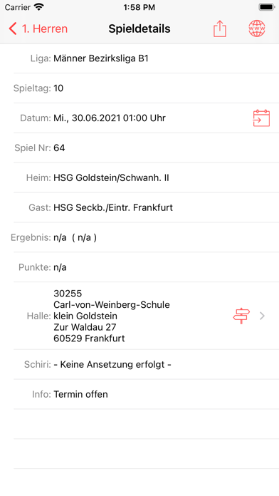 Eintracht Frankfurt Handball Screenshot