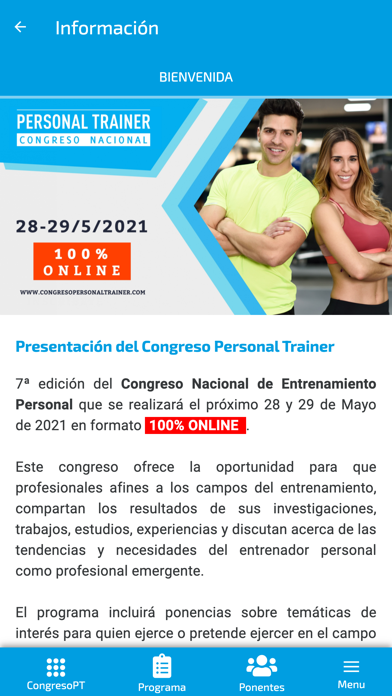 Congreso Personal Trainer Screenshot