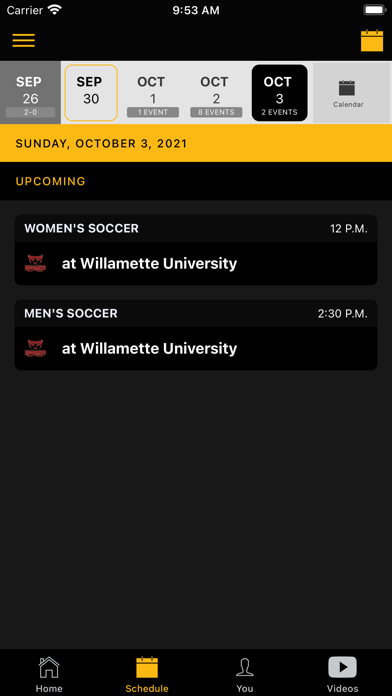 PLU Athletics Screenshot