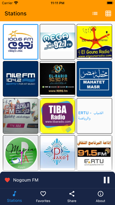 Egy FM, Egyptian Radio Screenshot