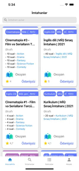 Game screenshot Oxuyan - İmtahanlar & Sınaqlar mod apk