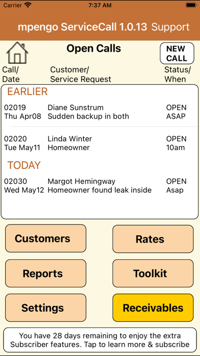 Service Call Plus Screenshot